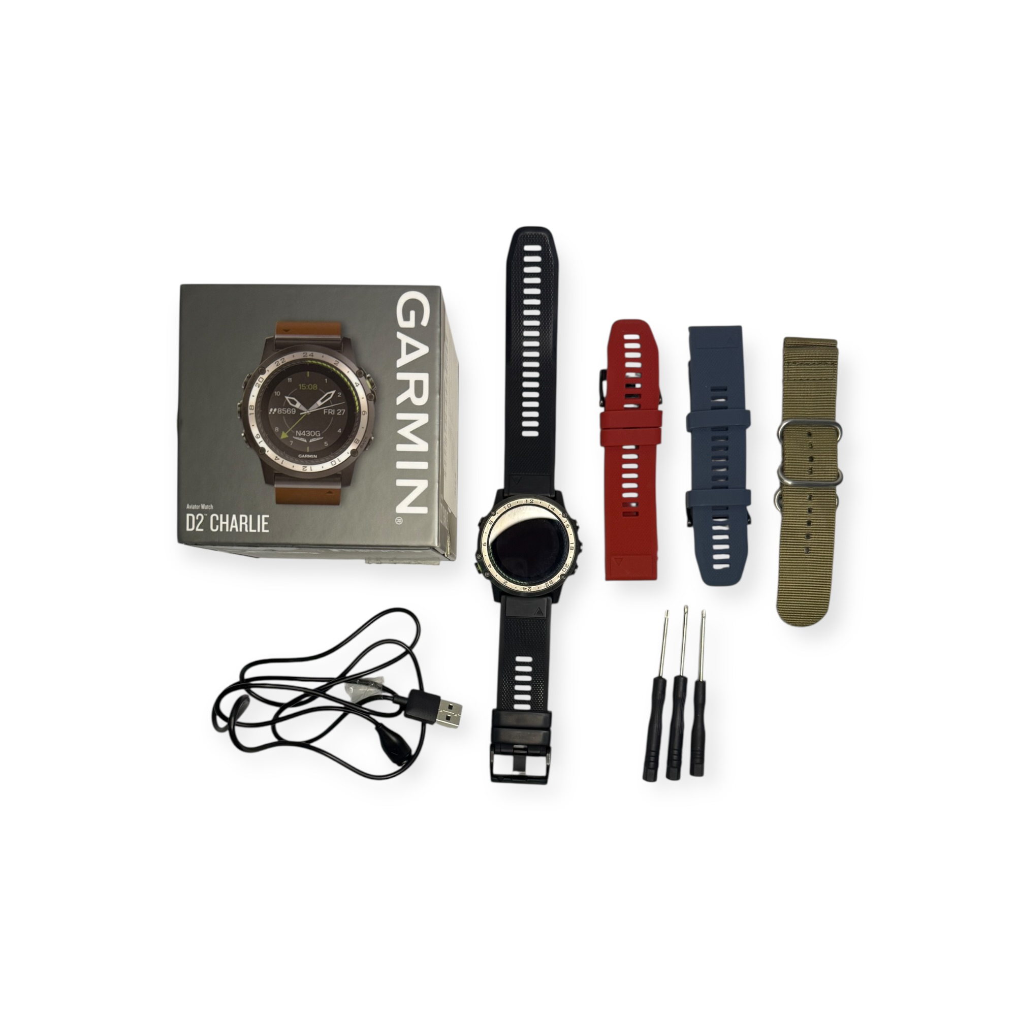 Garmin D2 Charlie GPS Aviator Smartwatch – with Extra Straps product photo